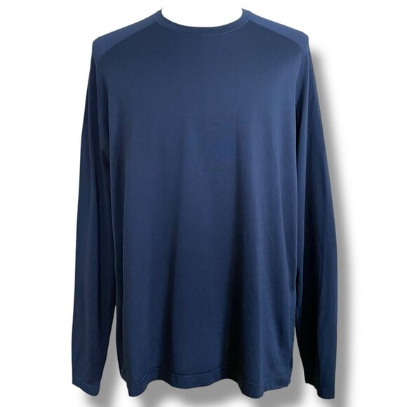 Lululemon Mens Metal Vent Tech Long Sleeve Shirt XXL Navy Blue Workout Gym Top - Picture 1 of 6